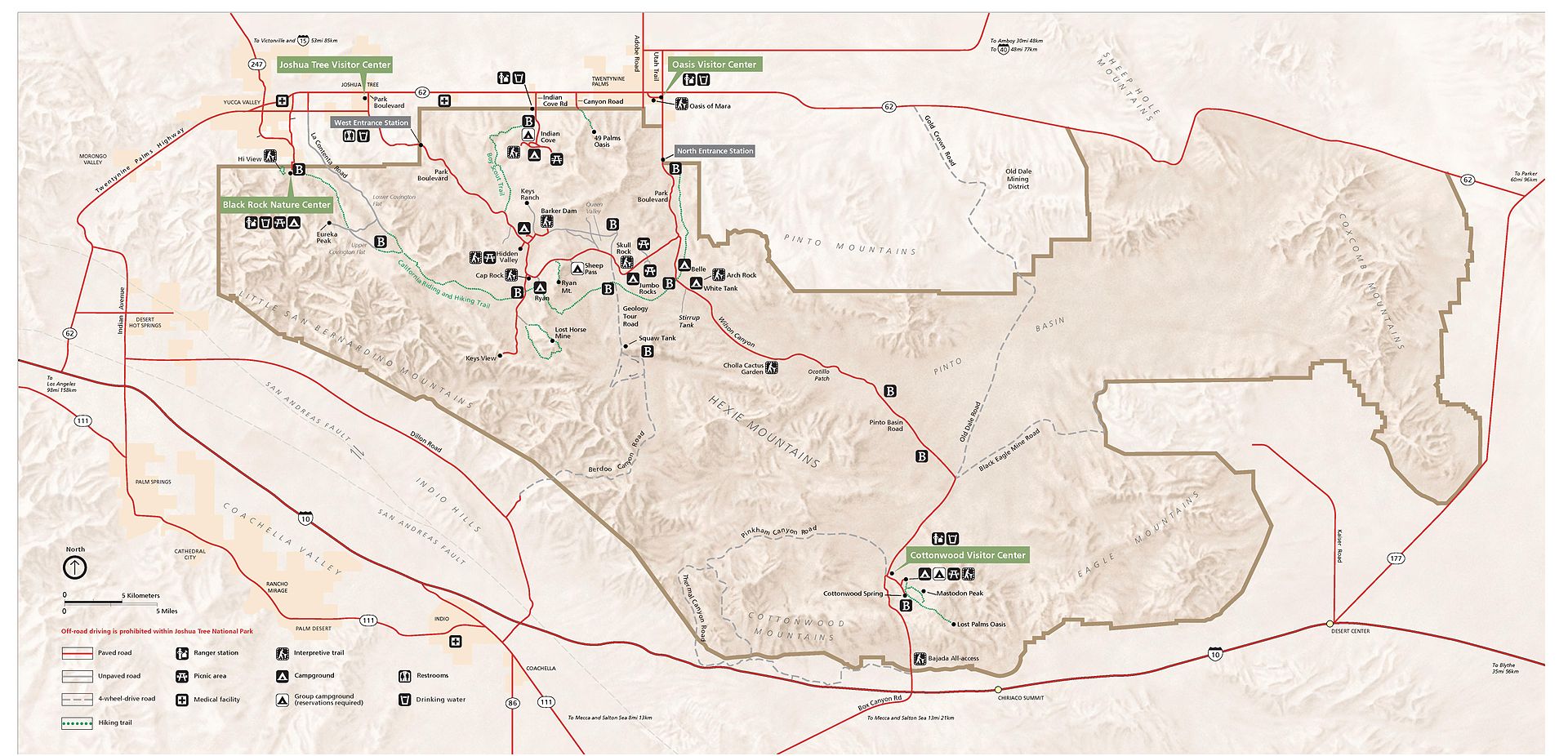 Joshua tree national park map